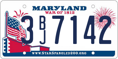 MD license plate 3BJ7142