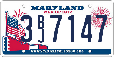MD license plate 3BJ7147