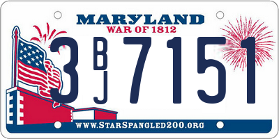 MD license plate 3BJ7151
