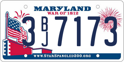 MD license plate 3BJ7173