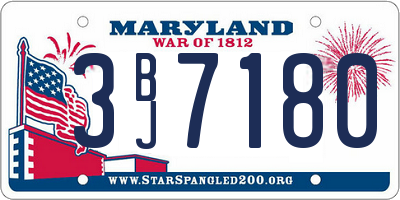 MD license plate 3BJ7180