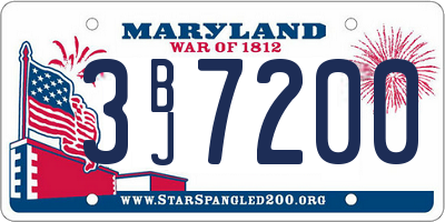 MD license plate 3BJ7200
