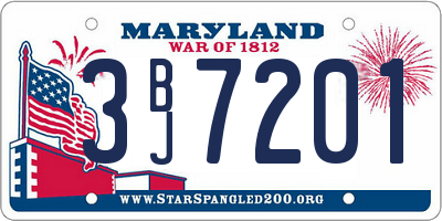 MD license plate 3BJ7201