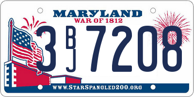 MD license plate 3BJ7208