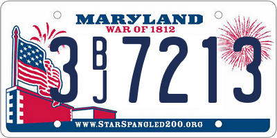 MD license plate 3BJ7213