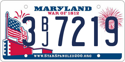 MD license plate 3BJ7219