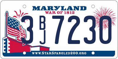 MD license plate 3BJ7230