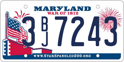 MD license plate 3BJ7243