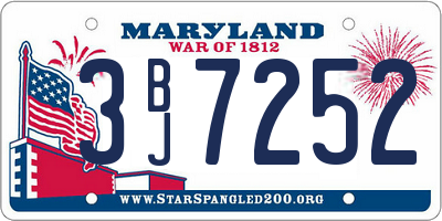 MD license plate 3BJ7252