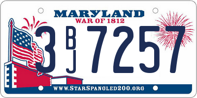 MD license plate 3BJ7257