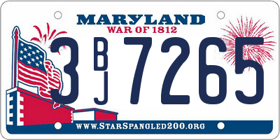 MD license plate 3BJ7265