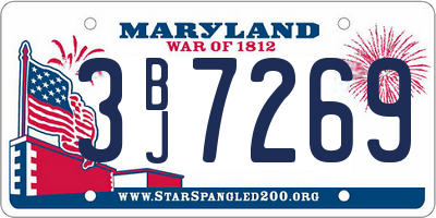 MD license plate 3BJ7269