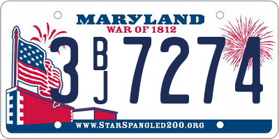 MD license plate 3BJ7274