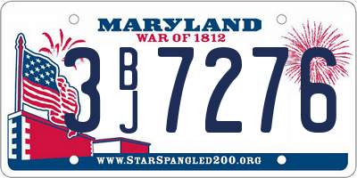 MD license plate 3BJ7276