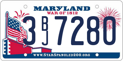 MD license plate 3BJ7280