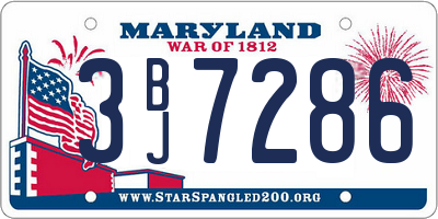 MD license plate 3BJ7286