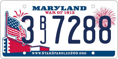MD license plate 3BJ7288