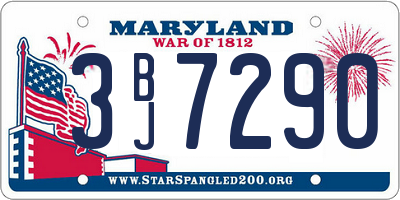 MD license plate 3BJ7290