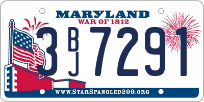 MD license plate 3BJ7291