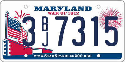 MD license plate 3BJ7315