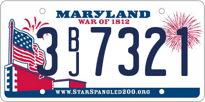 MD license plate 3BJ7321