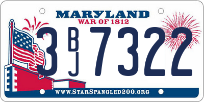 MD license plate 3BJ7322