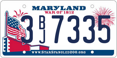 MD license plate 3BJ7335