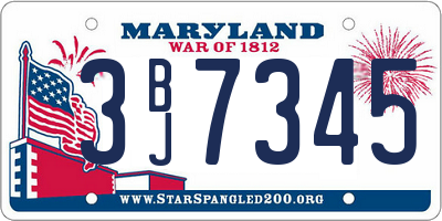 MD license plate 3BJ7345