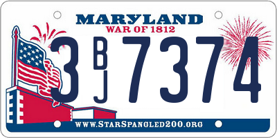 MD license plate 3BJ7374
