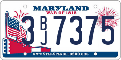 MD license plate 3BJ7375