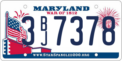 MD license plate 3BJ7378