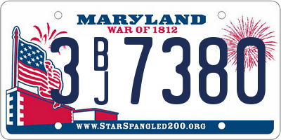 MD license plate 3BJ7380