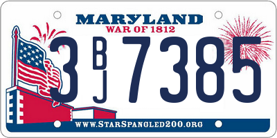 MD license plate 3BJ7385