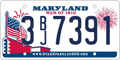 MD license plate 3BJ7391