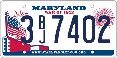 MD license plate 3BJ7402