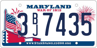 MD license plate 3BJ7435