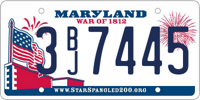 MD license plate 3BJ7445