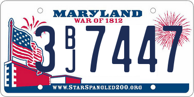 MD license plate 3BJ7447