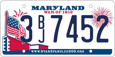 MD license plate 3BJ7452