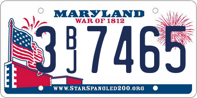 MD license plate 3BJ7465
