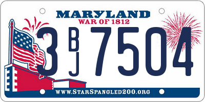MD license plate 3BJ7504