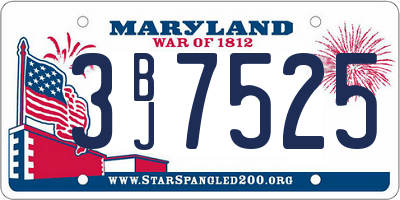 MD license plate 3BJ7525