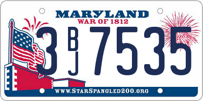 MD license plate 3BJ7535