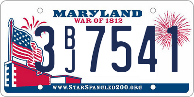MD license plate 3BJ7541