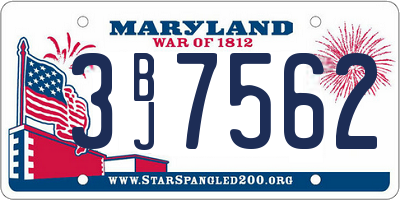 MD license plate 3BJ7562
