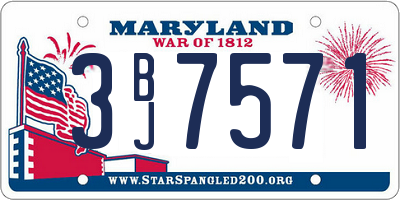 MD license plate 3BJ7571