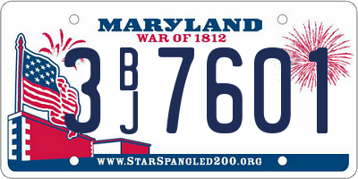 MD license plate 3BJ7601