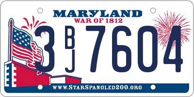 MD license plate 3BJ7604
