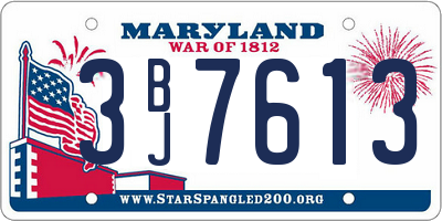 MD license plate 3BJ7613