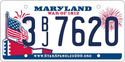 MD license plate 3BJ7620